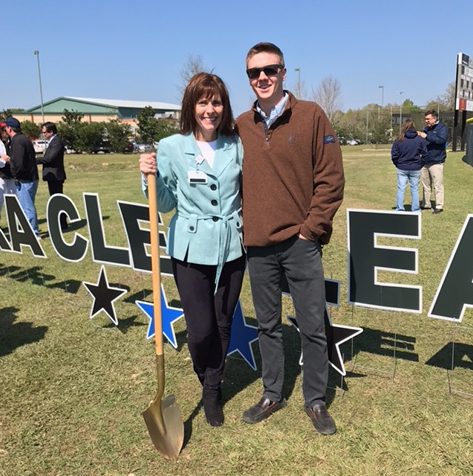 Gina Lorio, Miracle League's Executive Director, and Griffin Lennox, Stirling Properties’ Investment Sales Analyst