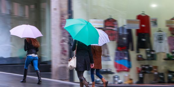 Rain at Shopping Center