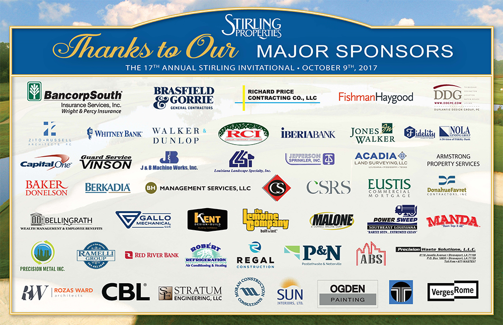 Stirling Invitational Golf Tournament  Sponsors