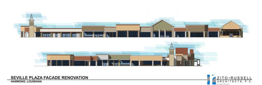 Seville Plaza in Hammond, Louisiana Renovation Rendering