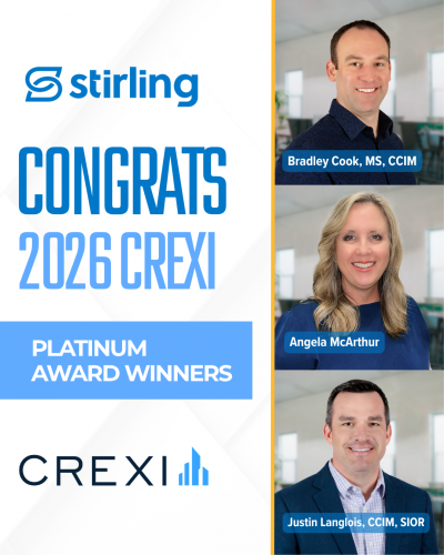 Stirling Advisors Earn 2026 Crexi Platinum Award