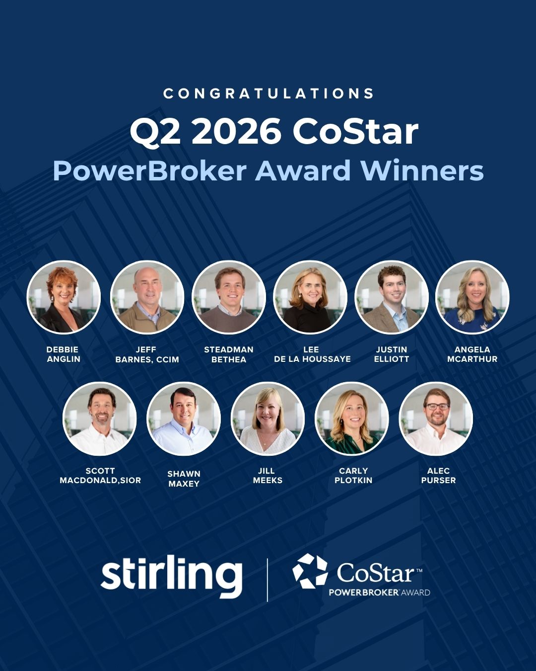 Stirling Advisors Earn CoStar PowerBroker Awards